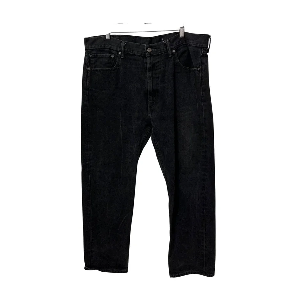 Levi's 505 Regular Fit Jeans Men 40x32 Black Straight Leg Denim Pants 00505-0260